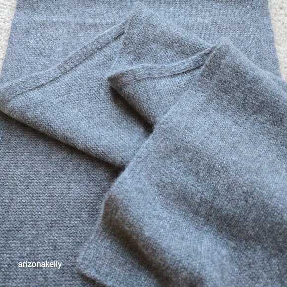 NWOT Cashmere Knit Scarf Grey Lafayette - Picture 7 of 10
